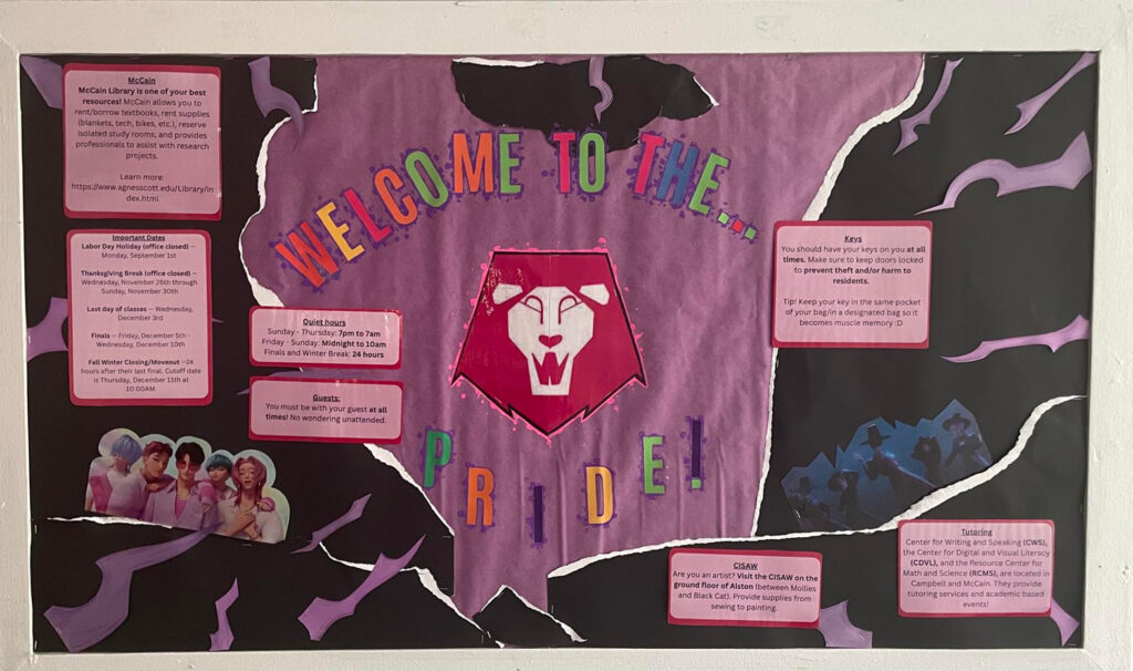 AA ruby and sapphire themed board to inform residents