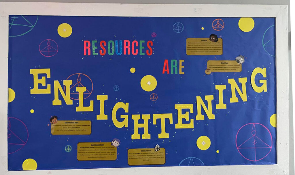 An Owl House themed bulletin to inform residents 